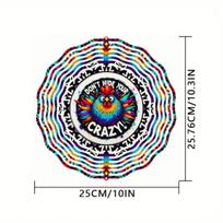 10-Inch 'Don't Hide Your Crazy' 2D Kinetic Wind Spinner - 360° Rotating Metal Art for Garden & Yard, Vibrant Indoor/Outdoor Decor - Unique 01A