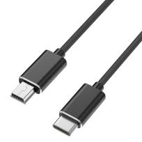 Cable for Olympus VG-180/VG-190/VH-410/VH-510/VH-520/VN-3500PC/VN-5500PC - Cable MINI USB/USB-C Black 1 Meter Phonillico® juoda