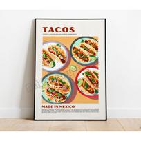 Retro Italian Japanese Thai Food Pizza Sushi Paella Poster Canvas Painting Wall Pictures Home Kitchen Decor Housewarming Gift 21cm×30cm NoFrame