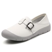 One pedal, small leather shoes, women's flat-soled autumn board shoes, casual soft soles, and two white shoes. 35 smėlis