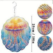 Vibrant Jellyfish Wind Chime for Outdoor Garden Patio Decor with 360 Swivel Hook All Season Gift Idea 01A
