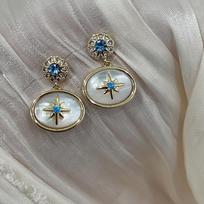 Zir*****val geometric Fritillary earrings niche retro court style stud earrings light luxury high-end earrings women