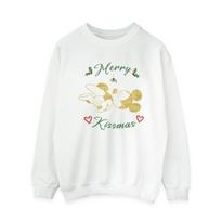 Disney Womens/Ladies Mickey Mouse Merry Kissmas Sweatshirt M balta