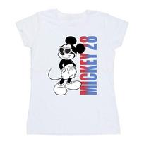Disney Womens/Ladies Mickey Mouse Gradient Cotton T-Shirt L balta