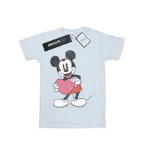 Disney Mens Mickey Mouse Valentine Heart T-Shirt S balta
