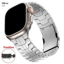 MEN Titanium Strap for Apple Watch Series 10 46mm Ultra 49mm Titanium Orange Band for IWatch 9 8 7 6 5 4 45mm 44mm 42mm 41mm 40mm 38mm Link Bracelet 38mm 40mm 41mm sidabras