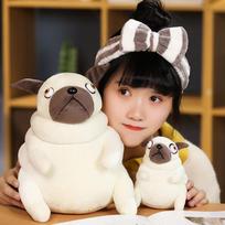 1 vnt. 15/30 cm mielas storas mopsų pliušinis žaislas kawaii sėdintis mopsų šuo žaislas kimštos lėlės pagalvė vaikams vaikų gimtadienio dovana lėlės 15cm brown
