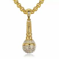 Karoliai Mikrofonas Mikrofonas Mada Hip Hop Rokas Kaklo Pakabukas 50CM(Necklace Size)