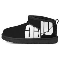 UGG Classic Ultra Mini Suplyšusio Logotipo 'Juoda Balta' Moteriški 1126373-BLK 36 black