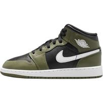 Air Jordan 1 Mid GS Juoda Vidutinė Alyvuogių Balta DQ8423-092 37.5 black