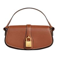 Celine Tabou Gold Lock Clasp Leather Mini Shoulder Tote Bag Women handbags Brown 10I593DQ1-04LU Basic Set (Bag+Dust Bag)