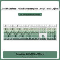 PBT Gradient Color Mechanical Keyboard Keycaps, Personalized Double Shot, Side Printed, Translucent, Five-Sided Dye Sublimation, Full Set