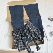 Korean Style High-Waist Slim-Fit Flare Denim Pants Extra Large