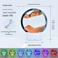 3D dinamiškas smėlio meno smėlio laikrodis naktinis šviestuvas: Kūrybiškas stalo papuošalas ir gimtadienio dovana, puikiai tinkantis vyno spintai ar prieškambario dekoravimui. Colored Light Touch Control Battery Base blue