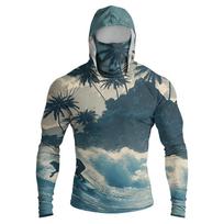 Men's Long Sleeve Hooded Shirt with Full Face Covering Sun Lightweight Breathable Quick Dry Fabric for Outdoor Activities XXXXL