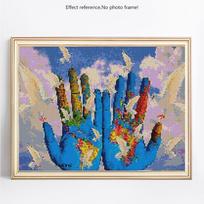 Deimantinė mozaika animacinis filmas 5d deimantinis paveikslas, pilnas gręžimas, apvalus cirkonio akmenų deimantinis siuvinėjimas 20X30 blue