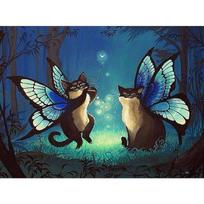 Deimantinis siuvinėjimas Paveikslas Drugelis Angel Cat Cross Sitch Rankdarbiai Fantastinis paveikslėlis 20X30CM
