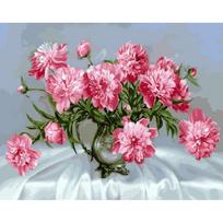 Deimantinės mozaikos gėlių paveikslas Kalnų krištolas, pilnas apvalus deimantinis paveikslas, gėlių siuvinėjimas kryželiu 20X30CM pink
