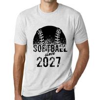 Men’s Vintage Tee Shirt Graphic T Shirt Softball Since 2027 Vintage White XS baltos spalvos nuo blyksnio