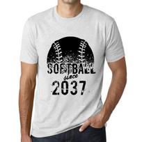 Men’s Vintage Tee Shirt Graphic T Shirt Softball Since 2037 Vintage White XS baltos spalvos nuo blyksnio