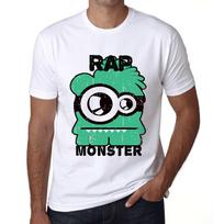 Men’s Vintage Tee Shirt Graphic T Shirt Rap Monster White XS balta