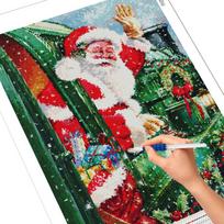 Diamond Painting Santa Claus 5D DIY Full Drill Diamond Embroidery Cartoon Cross Stitch Christmas Home Decor Gift Full Round 20X30CM red