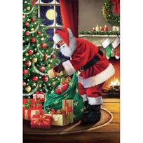 5D DIY Diamond Painting Santa Claus Gift Full Diamond Square / Round Picture Diamond Embroidery Christmas Handmade Decoration Full Round 20X30CM red