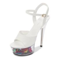 Moteriški stiletai Sexy Catwalk Modelis Crystal Batai 190 Series 14,5cm Kulnas 4,5cm Platforma LFD 43 sidabras