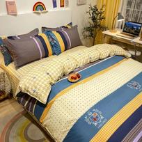 Minkštas antklodės užvalkalų rinkinys Patalynė pagalvės užvalkalas Love Hear Pattern patalynės komplektas 3 Pcs Single-1.2m beige