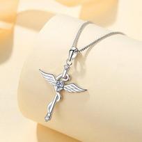 925 sterlingų sidabro cirkonio angelo sparnai žavūs pakabukai karoliai moterims gimtadienio papuošalai dovanos Choker Collier Dz066 balta