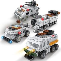 KAZI Energy Transfer Armed Car Aerospace Building Blocks 4-in-1 Set Gift Box Can Fit Boys Assembled Toys