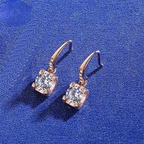 Jaučio galvos formos 0,5 -2 ct moissanito deimantai S925 sterlingas sidabras, putojantis rožinis auksas, lašas auskarai, moteriški papuošalai 0.5ct
