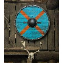 Viduramžiškas Medinis Kovai Paruoštas Šarvuotas Senovinis Vikingų 24  Skydas LARP Cosplay blue