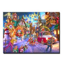 Diamond Painting Santa Car New Arrival Full Drill Kit Diy Embroidery Mosaic Christmas Deer Street Landscape Handmade S286 Full Round 30x45CM blue