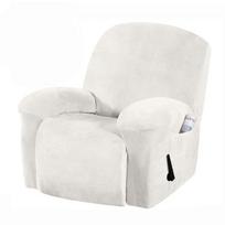 4pcs /Set Recliner Sofa Cover All -Inclusive Massage Deck Chair Covers Spandex Lounge Single Seat Couch Slipcover Armchair Cover white