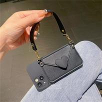 Korėjietiškas „Crossbody Lanyard“ karolių odinis kortelių laikiklis monetų piniginės dėklas, skirtas „iPhone 11 12 13 14 Pro Max X XS XR Max Balck“ dangtelis For iPhone 11pro max gray
