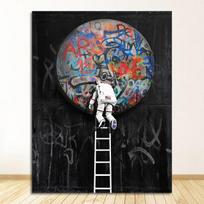 Tapyba Plakatai ir spaudiniai Kosmoso augalas Grafiti Šiuolaikinis gatvės menas Sienos meno paveikslėliai Neįrėminti astronautų kosminio erdvėlaivio drobė 21cm×30cm NoFrame