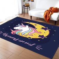 Animacinis vaikiškas vienaragis 3D spausdinti kilimai svetainei, miegamojo zonai, minkštas flanelas, vaikiškos kambario žaidimų, ropojimo grindų kilimėlis, individualus 40x120cm gray