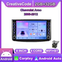 2Din Android automobilinis stereofoninis radijas, skirtas Chevrolet Aveo 2006-2012 su mygtuku rankenėlė Multimedijos vaizdo grotuvas GPS navigacija Carplay 2+32GB 2+32GB black