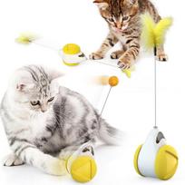 Balance Bobber for Boredom and Self-improvement, Cat Teaser, Pet Supplies geltona