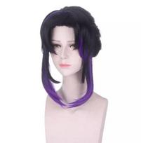 Anime 35 cm Moteriški Cosplay Perukai Demon Slayer Kimetsu no Yaiba Kochou Shinobu Cosplay Cosplay kostiumas karščiui atsparūs sintetiniai plaukai 32-35cm violetinė