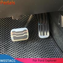Nerūdijančio plieno automobilio pedalai Droselio dujų stabdžių pedalo apsauginis dangtelis Ford Explorer 2011- Dalims black