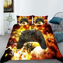 3D Game Controller Bedding Set Player Down Duvet and Pillowcase 2/3 Pieces Washable and Quick Drying Home Decor Baby 100x135cm blue