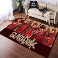Slam dunk skaitmeninis tapybos kilimas svetainei didelio ploto kilimėlis Juodas minkštas kilimas namų dekoravimui kilimėliai Boho kilimėliai piknikas 40cm x 60cm gray