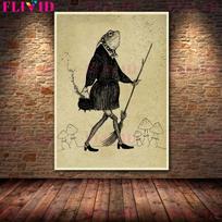 Retro Sienos Dailė Aliejinė Tapyba Varlė Elementas Būrėjų Menas Plakatas ir Spausdinta Namų Dekoras 21cm×30cm NoFrame