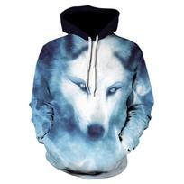 Spring Autumn Men's Hoodies Hip Hop Long-Sleeved 3D Animal Fur-Wolf Print Male Hooded Sweatshirt Casual Streetwear Tracksuit 4XL gray