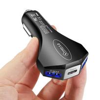 7a automobilinis įkroviklis Qc3.0 USB Type-c greito įkrovimo automatinis įkroviklis Mobiliojo telefono lizdo adapteris Maitinimo lizdas Mobiliojo telefono įkroviklis automobiliui