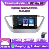 8 colių Wifi 2Din Android automobilio radijo multimedijos vaizdo grotuvas skirtas Hyundai Solaris 2 Verna 2017-2020 su mygtuko rankenėle Carplay GPS 2+32GB 1+32GB