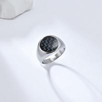 Aukštos kokybės titano plieno inkrustuotas anglies pluošto žiedas vyrams Hip Hop Bully Jewellery Street Hipster Wear Finger Ring 8 gray