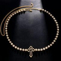 Diamond Diamond Heavy Works Cross -Lims Chain Female Decoration Of Body Chain Sexy Claw Chain auksinė